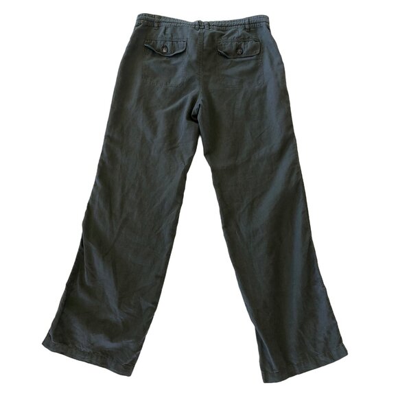 Gap Brown Green Linen Cotton Mid Rise Lightweight Drawstring Cargo Wide Leg Pant - Picture 5 of 6